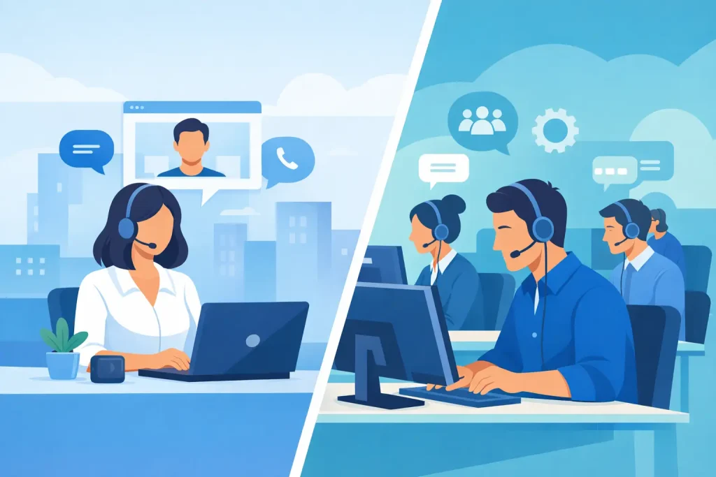 Virtual Receptionist Versus Call Center Compared